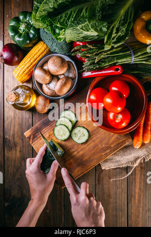 Flat lay composition with fresh vegetables on white background Stock ...