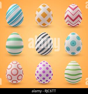 Happy easter cartoon. Set egg icon. Stock Vector