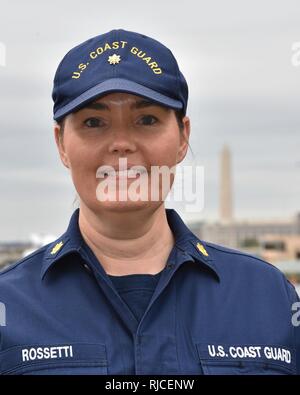 U.S. Coast Guard Lcdr. Johna Rossetti, a Yucca Valley, Calif. native, joined the Joint Task Force - National Capital Region (JTF-NCR) in support of the 58th Presidential Inauguration, which will take place Jan. 20, 2017.  The task force is charged with coordinating all military ceremonial support for the inaugural period. As a joint service committee, it includes members from all branches of the United States Armed Forces, including Reserve and National Guard components.