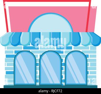 ice cream store facade with parasol vector illustration design Stock Vector