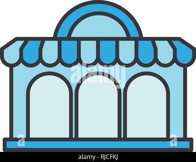 ice cream store facade with parasol vector illustration design Stock Vector