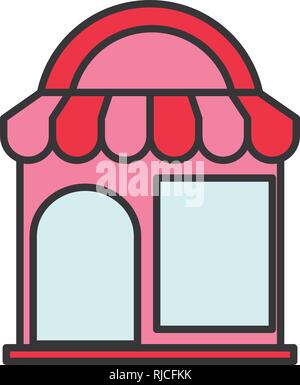 ice cream store facade with parasol vector illustration design Stock Vector