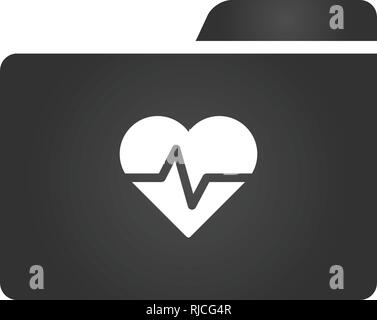 Folder Icon with heart in trendy flat style isolated on white ...