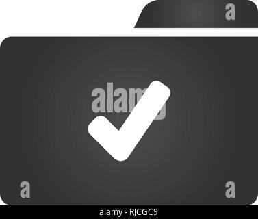 Folder Icon with checkmark icon in trendy flat style isolated on white background, for your web site design, app, logo, UI. Vector illustration Stock Vector