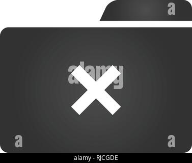 Folder Icon with delete or cross icon in trendy flat style isolated on white background, for your web site design, app, logo, UI. Vector illustration Stock Vector