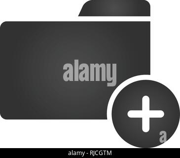 Folder Icon with plus or add icon in trendy flat style isolated on white background, for your web site design, app, logo, UI. Vector illustration Stock Vector