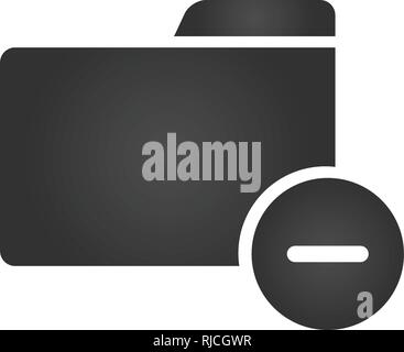 Folder Icon with minus or delete symbol in trendy flat style isolated on white background, for your web site design, app, logo, UI. Vector illustratio Stock Vector