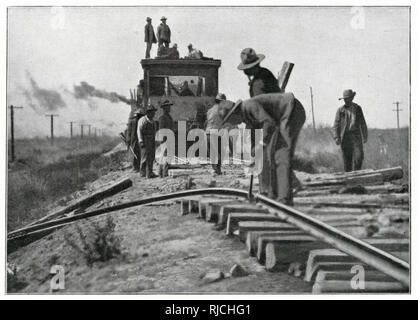 Constitutionalists Repair Railway Destroyed by Federalists. Stock Photo