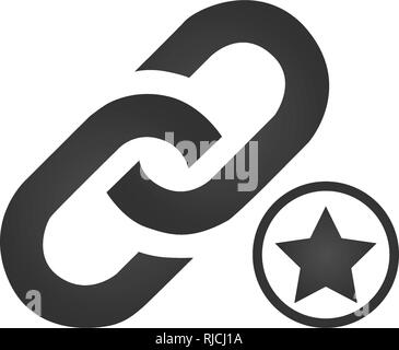 Link Icon with star. favorite link concept. vector illustration isolated on white background Stock Vector