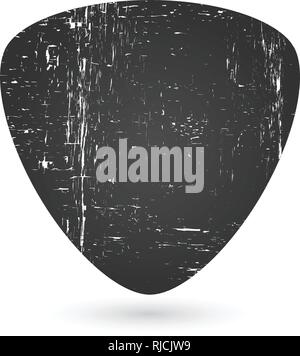 Guitar pick icon in grunge effect, vector illustration isolated on white background Stock Vector