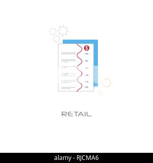 bill invoice money spending financial report retail paper document concept line style isolated Stock Vector