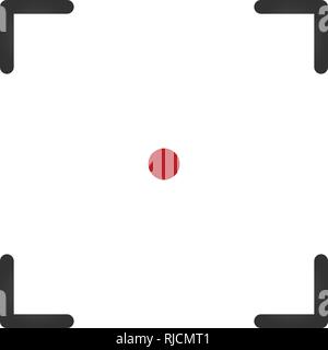 focusing vector icon with red dot, simle vector illustration isolated on white background Stock Vector