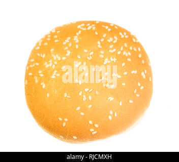 Fresh bun isolated on white background Stock Photo