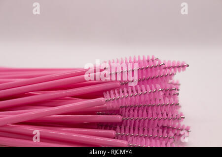 Materials for eyelash extension. Brushes, accessories for eyelash extensions. Stock Photo