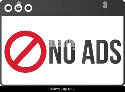 Ad block popup banner lock concept vector Stock Vector