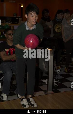 Camp Foster Okinawa Japan Kazu Kinjo Prepares To Bowl Jan 13 At The Bowling Alley Aboard
