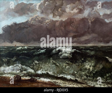 Painting the wave by Gustave Courbet, at the old national gallery in ...