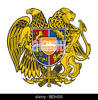 National coat of arms of the Republic of Armenia. Stock Photo