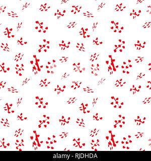 Vector handdrawn heart seamless pattern. Retro hand drawn ornament. EPS 10. Stock Vector