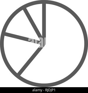 Pie chart, graphs in segments line icon. Stock Vector