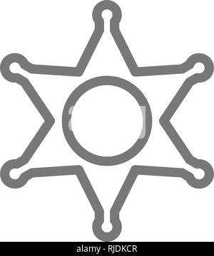 Police badge icon. Outline police badge vector icon for web design