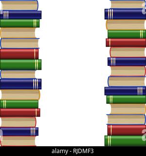 Stack of books on a white background. Pile of books vector illustration. Icon stack of books in flat style. Stock Vector
