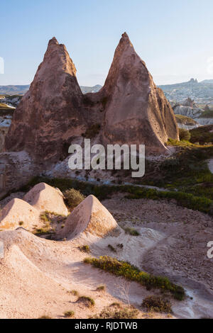 Rock formations in rose valley at Cappadocia, Turkey Stock Photo - Alamy