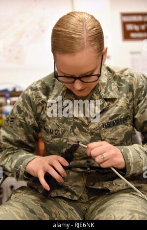 A U.S. Air Force computers technician with the 380th Expeditionary ...