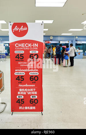 PATTAYA, THAILAND - FEBRUARY 26, 2016: inside of U-Tapao International Airport. U-Tapao Rayong-Pattaya International Airport is a joint civil-military Stock Photo