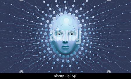 Artistic Representation Of Artificial Intelligence Stock Vector
