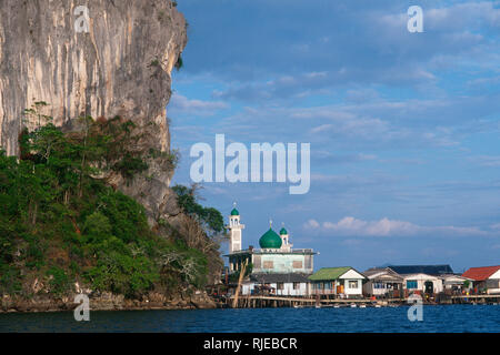 Phang Nga Bay and Koh Panyi Floating Village in Krabi, Thailand Stock Photo