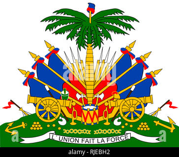National coat of arms of Haiti. Stock Photo