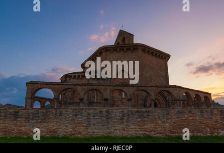 The Romanesque Church of Santa Maria de Eunate in the Camino de Santiago.Navarra,Spain. Stock Photo