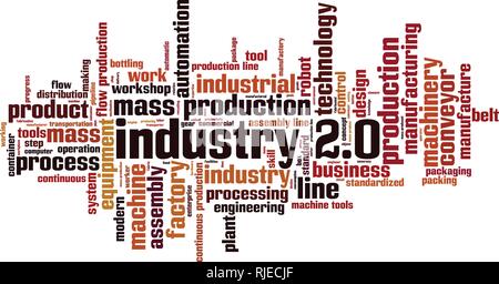 Industry 2.0 word cloud concept. Vector illustration Stock Vector