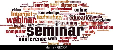Seminar word cloud concept. Vector illustration Stock Vector