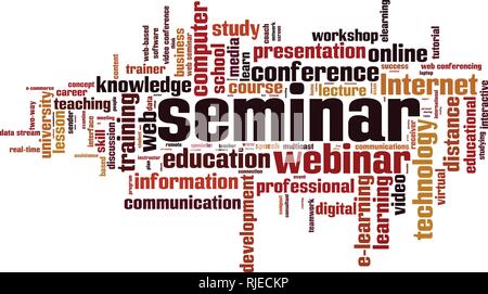Seminar word cloud concept. Vector illustration Stock Vector