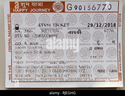 Mumbai local rail ticket Stock Photo - Alamy