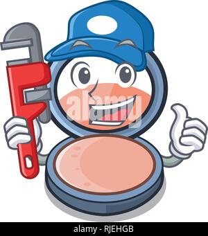 Plumber blush is isolated with the cartoons Stock Vector