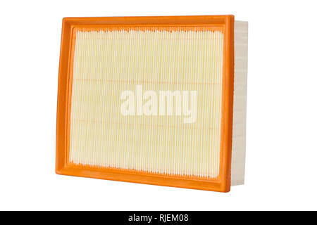 Square Air filter isolated on white background, auto spare part Stock Photo