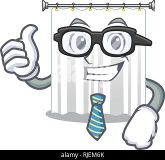 Businessman shower curtains in the character bathrooms Stock Vector
