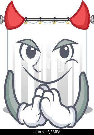 Devil cartoon shower curtains are very pretty Stock Vector