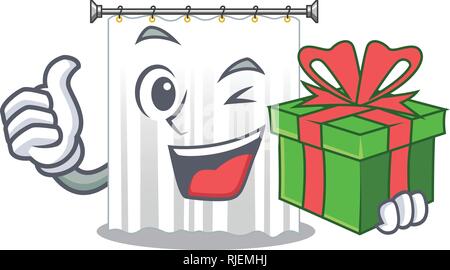 With gift cartoon shower curtains are very pretty Stock Vector