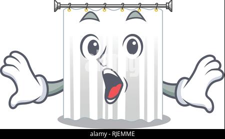 Surprised cartoon shower curtains are very pretty Stock Vector