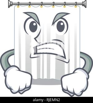 Angry cartoon shower curtains are very pretty Stock Vector