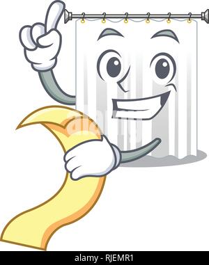 With menu cartoon shower curtains are very pretty Stock Vector