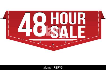 48 hour sale banner design on white background, vector illustration Stock Vector