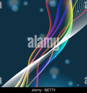 dinamyc flow, stylized  waves, vector Stock Vector