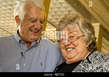 A couple laughs at Martha's Menu in Corinth, Mississippi. Stock Photo