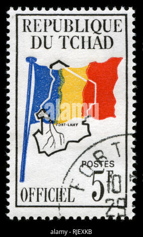 Postmarked stamp from Chad in the Official issue of 1966 Stock Photo