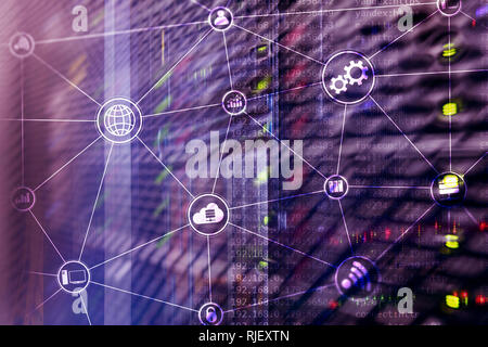 Technology infrastructure cloud computing and communication. Internet concept Stock Photo
